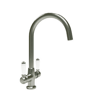 Eden Victorian Swan Neck Kitchen Sink Mixer - Brushed Chrome | 5004BF