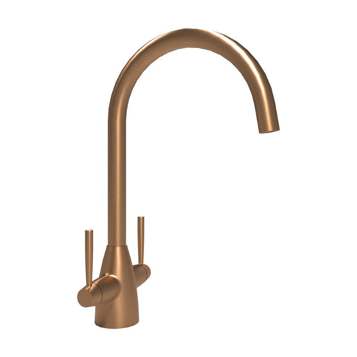 Ivy Swan Neck Swivel Spout Kitchen Sink Mixer - Copper | 5005BC