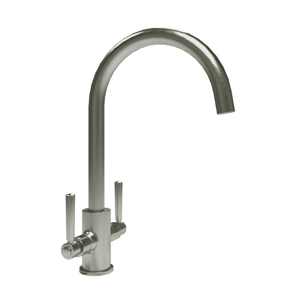 Noa Swan Neck Swivel Spout Kitchen Sink Mixer - Brushed Chrome | 5006BF