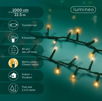 Outdoor LED Warm White Compact Lights GB 8 Function Twinkle Effect | 500756