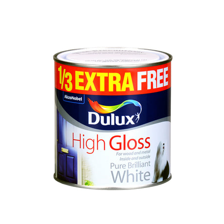 Dulux High Gloss Pure Brilliant White 750ml + 33% FREE | 5083959