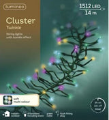 Outdoor LED Multicolour Cluster Lights GB 8 Function Twinkle Effect | 505479
