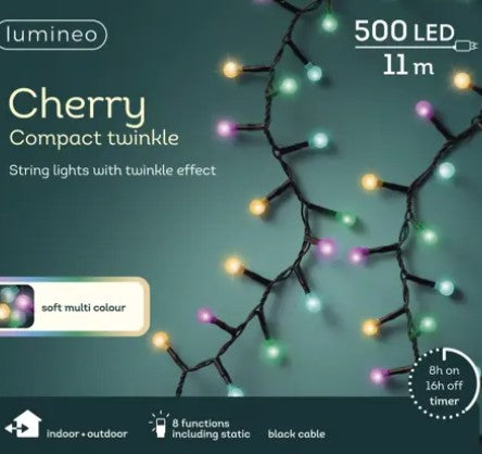 Outdoor LED Cherry Multicolour Lights GB 8 Function Twinkle Effect | 505524