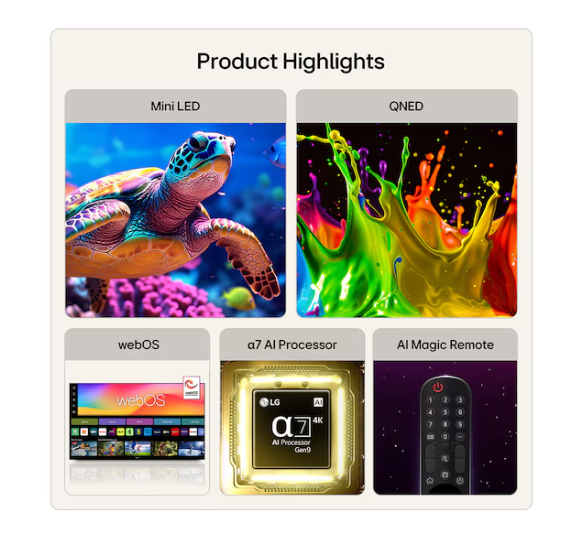 LG 43'' QNED AI Mini LED QNED72 4K Smart TV | 43QNED72B6B.AEK