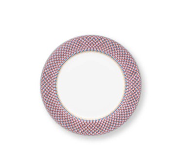Plate Flower Festival Scallop Red-Light Blue 26.5cm │51.001.286
