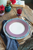 Plate Flower Festival Scallop Red-Light Blue 26.5cm │51.001.286