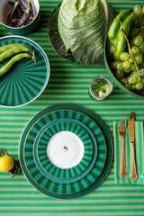 Love Birds Plate Stripes Emerald & Green 17cm | 51.001.463