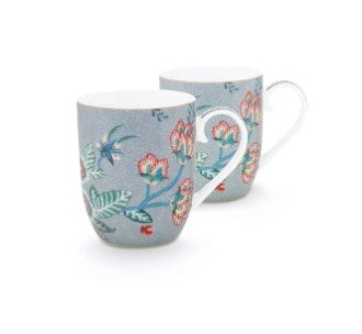 Set/2 Mugs Small Flower Festival Light Blue145ml │51.002.312
