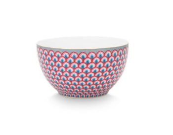 Bowl Flower Festival Scallop Red-Light Blue 9.5cm │51.003.187