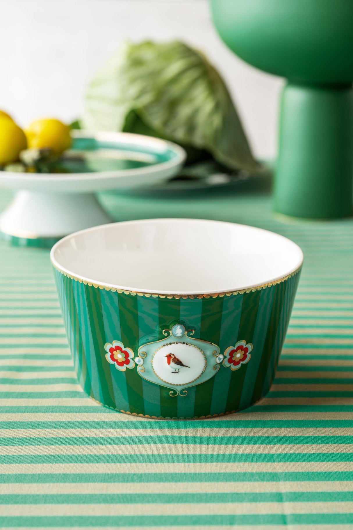 Love Birds Bowl Medallion Stripes Emerald & Green | 51.003.308