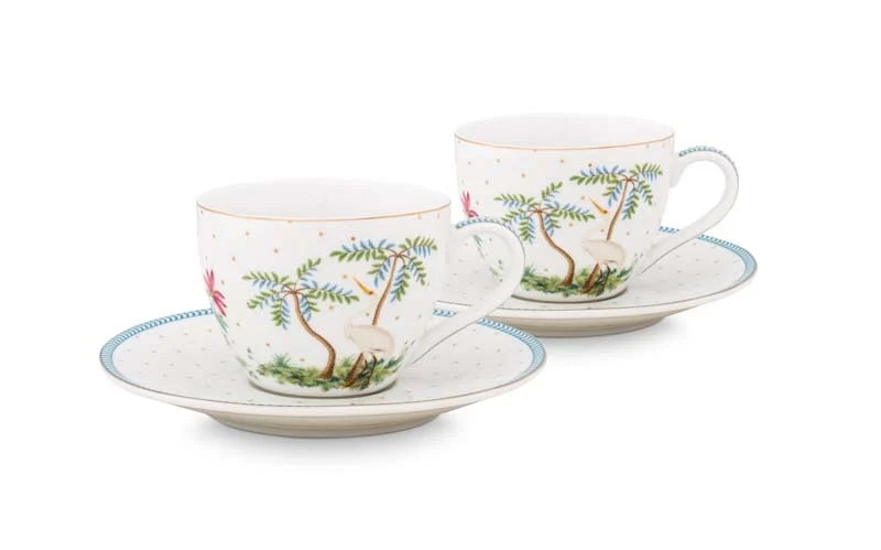 Set/2 Espresso Cups & Saucers Jolie Dots Gold 120ml │51.004.118