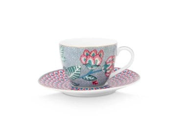 Espresso Cup & Saucer Flower Festival Light Blue120ml │51.004.136