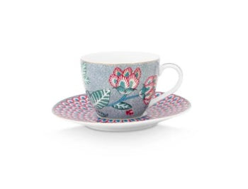 Espresso Cup & Saucer Flower Festival Light Blue120ml │51.004.136