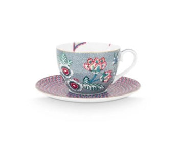Cup & Saucer Flower Festival Light Blue 280ml │51.004.137