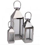 Stockholm Stainless Steel Lantern Set of 3 - Indoor Outdoor Garden Lanterns Ireland
