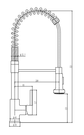 Rosa Pull-out Kitchen Sink Mixer - Chrome | 580073