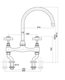 Darcy Dual Bridge Kitchen Sink Mixer - Chrome | 580316