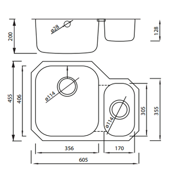 Eirline Karina Left Hand Kitchen Sink | 611162K