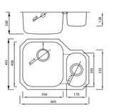 Eirline Karina Left Hand Kitchen Sink | 611162K