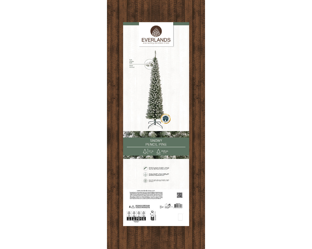 210cm Snowy Pencil Pine Tree | 684022