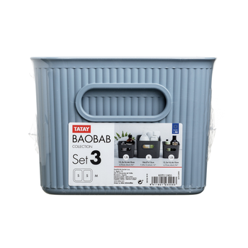 Tatay Baobab Set Of 3 Storage Baskets 5L+ 2x1.5L Blue Mist | 7010900