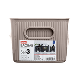Tatay Baobab Set Of 3 Storage Baskets 5L+ 2x1.5L Taupe | 7010903