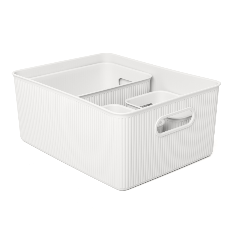 Tatay Baobab Set Of 4 Storage Baskets 15L+5L+2x1.5L White | 7011101