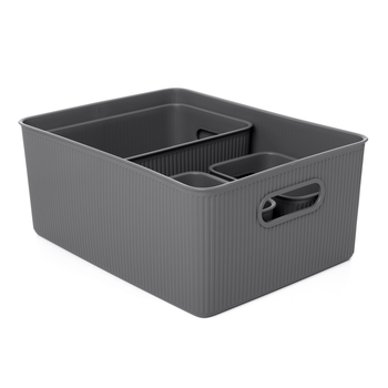 Tatay Baobab Set Of 4 Storage Baskets 15L+5L+2x1.5L Anthracite | 7011114