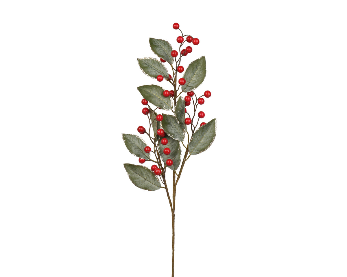 Foam Red Berry & Leaves Spray 69cm | 701923