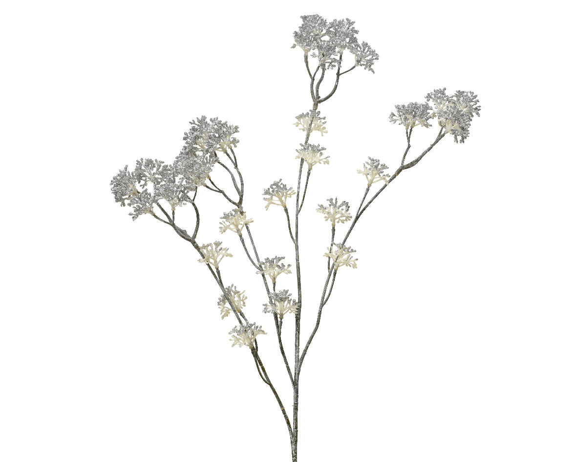 Plastic Branch Spray on Glitter with Shiny Finish White | 705111