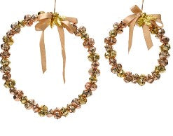 Gold Iron Wreath with Bells & Bow | 740601