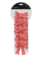 Red & White Stripped Bow | 740727