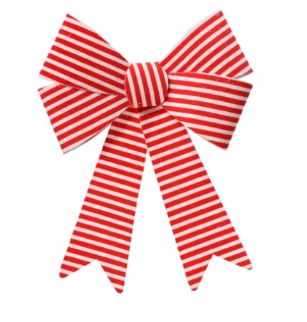 Red & White Stripped Bow | 740727