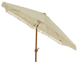 Polyester Outdoor Parasol with Fringe - Off White | 806389