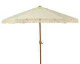 Polyester Outdoor Parasol with Fringe - Off White | 806389