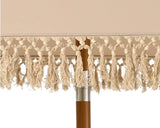 Polyester Outdoor Parasol with Fringe - Taupe | 806390
