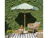 Polyester Outdoor Parasol with Fringe - Grey Green | 806413