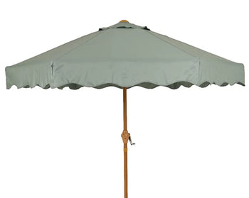 Polyester Outdoor Parasol with Fringe - Grey Green | 806413