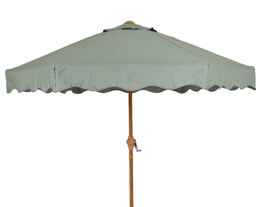 Polyester Outdoor Parasol with Fringe - Grey Green | 806413