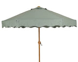Polyester Outdoor Parasol with Fringe - Grey Green | 806413