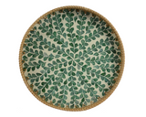 Round Rattan Tray 38cm - Green Leaf | 810006