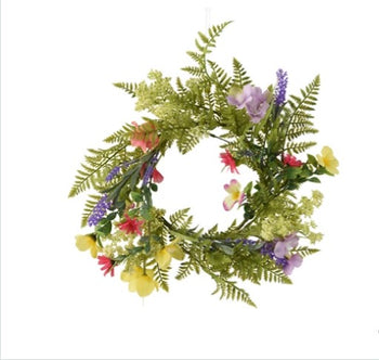 Artificial Peach Blossoms Lavender Wreath | 810231
