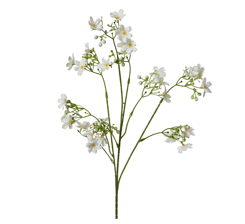 Mini Blossom Spray On Stem 67cm - White | 811922
