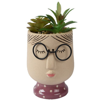 23cm Artificial Plant Succulent in Stoneware Pot | 829613