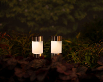 14cm LED Warm White Solar Stake Light - Stainless Steel | 894813