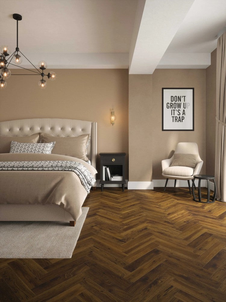 Herringbone Cathedral Smoked Oak Laminate Flooring AC4 | 9051