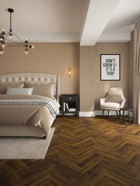 Herringbone Cathedral Smoked Oak Laminate Flooring AC4 | 9051