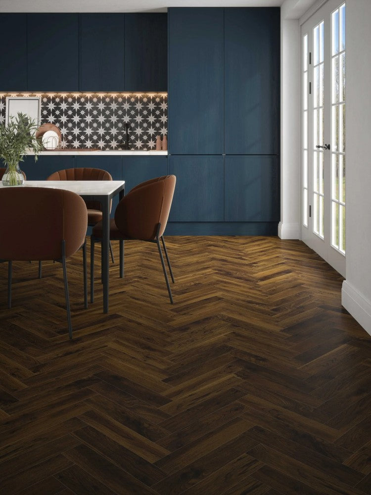 Herringbone Cathedral Smoked Oak Laminate Flooring AC4 | 9051