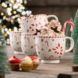 Belleek Living Peppermint Party Set - 4 Footed Mugs | 9516