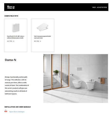 Dama-N Vitreous China Close-Coupled WC with Horizontal Outlet | A342787000